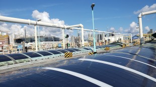 Thin-film solar energy generation system at Stonecutters Island Sewage Treatment Works